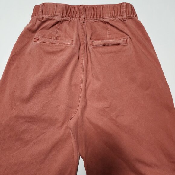 BDG Orange Cotton Stretch High Rise Pleated Mia Wide Leg Pants - Picture 3 of 6